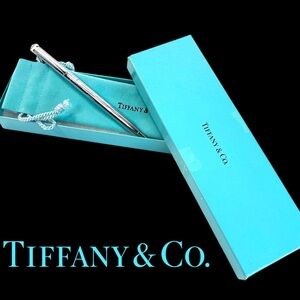 Vintage TIFFANY & CO. Sterling Silver Black Fine Point Pen w/ T Clip